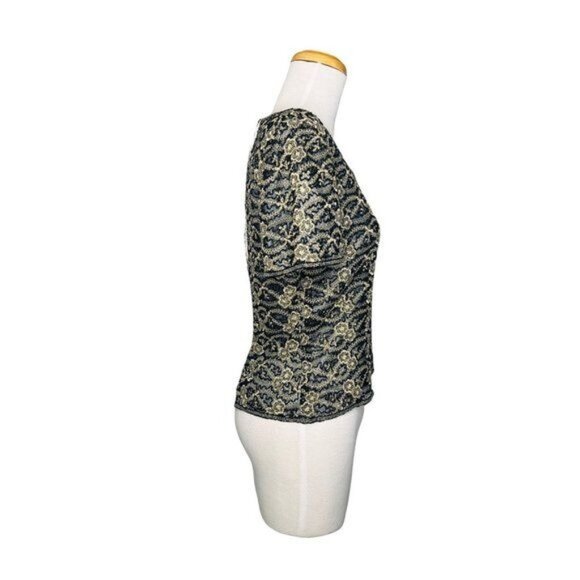 Vintage Adrianna Papell Occasions womens Hand Beaded Sequined Silk Top Sz 8 - Picture 5 of 10